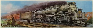 USA, Union Pacific Heavy Freight Locomotive (colour litho) USA, Union Pacific Heavy Freight Locomotive (colour litho)