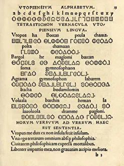 Utopiensium Alphabetum (Utopian Alphabet) from the 1518 third edition of ' Utopiensium Alphabetum (Utopian Alphabet) from the 1518 third edition of '