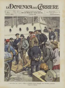 The Vanquished of Life, Arrival In Genoa Of Italian Emigrants Going Crazy In The Argentine Republic (colour litho) The Vanquished of Life, Arrival In Genoa Of Italian Emigrants Going Crazy In The Argentine Republic (colour litho)