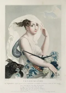 Vendemiaire (September/October), first month of the Republican Calendar, engraved by Tresca, c Vendemiaire (September/October), first month of the Republican Calendar, engraved by Tresca, c