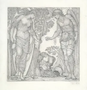 Venus bringing Armour to Aeneas, 1874 (pencil on paper) Venus bringing Armour to Aeneas, 1874 (pencil on paper)