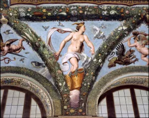 Venus on the cart, pulled by white doves, 1517-18 (fresco) Venus on the cart, pulled by white doves, 1517-18 (fresco)