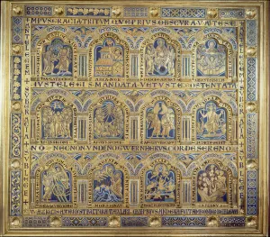 The Verdun Altar, depicting biblical scenes, 1181 (champleve enamelwork) (right panel The Verdun Altar, depicting biblical scenes, 1181 (champleve enamelwork) (right panel