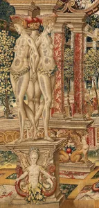 Vertumnus and Pomona: Vertumnus transformed into a pruner. ca. 1550 (tapestry) Vertumnus and Pomona: Vertumnus transformed into a pruner. ca. 1550 (tapestry)