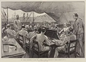 The Victoria Court-Martial on Board HMS Hibernia at Malta, Examination of Admiral Markham, 19 July 1893 (engraving) The Victoria Court-Martial on Board HMS Hibernia at Malta, Examination of Admiral Markham, 19 July 1893 (engraving)