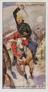 Victoria Cross: Capt (afterwards Gen Rt Hon Sir) R H Buller, at Inhlobane Mount, Zululand, 1879 (colour litho) Victoria Cross: Capt (afterwards Gen Rt Hon Sir) R H Buller, at Inhlobane Mount, Zululand, 1879 (colour litho)