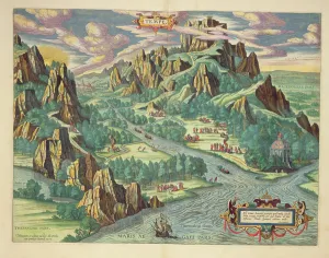 View of antique Thessaly from the Atlas Major, 1662 (coloured engraving) View of antique Thessaly from the Atlas Major, 1662 (coloured engraving)
