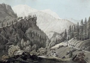 View of the Chamonix Valley, 1789 (coloured engraving) View of the Chamonix Valley, 1789 (coloured engraving)