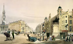 View from Charing Cross looking towards the Strand, 1842 (litho) View from Charing Cross looking towards the Strand, 1842 (litho)