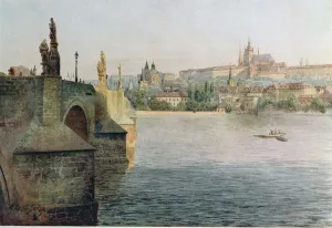 View of the Charles Bridge from Krizovnicka Namesti, from Stara Praha' View of the Charles Bridge from Krizovnicka Namesti, from Stara Praha'