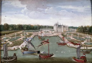 View of the Chateau de Chantilly and the beds taken from the Vertugadin Anonymous View of the Chateau de Chantilly and the beds taken from the Vertugadin Anonymous