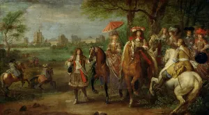 View of the Chateau de Vincennes with Louis XIV (1638-1715) and Maria Theresa (1638-83) of Austria View of the Chateau de Vincennes with Louis XIV (1638-1715) and Maria Theresa (1638-83) of Austria