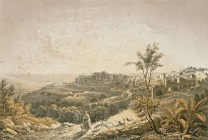 View of Jerusalem. Etching by Bernatz et alii - Steinkopk J.F. Editore View of Jerusalem. Etching by Bernatz et alii - Steinkopk J.F. Editore