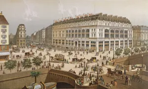 View of La Belle Jardiniere department store and the Pont Neuf, c View of La Belle Jardiniere department store and the Pont Neuf, c