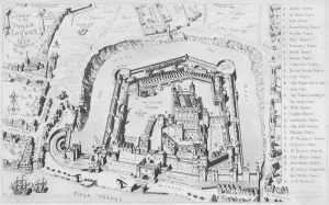 View of the Tower of London in 1553 (engraving) View of the Tower of London in 1553 (engraving)