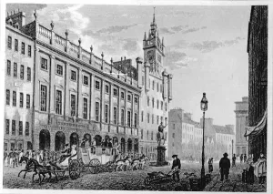 View of The Town Hall, Exchange, Glasgow, engraved by Joseph Swan, 1828 (engraving) View of The Town Hall, Exchange, Glasgow, engraved by Joseph Swan, 1828 (engraving)