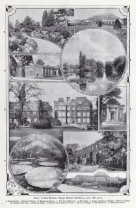 Views in Kew Garden, Royal Botanic Gardens, area 288 acres (b/w photo) Views in Kew Garden, Royal Botanic Gardens, area 288 acres (b/w photo)
