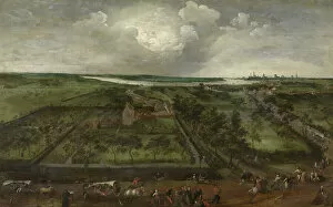 Belgium Collection: Village at the Scheldt, 1587 (oil on panel)