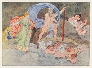 Virgil's Aeneid: Juno and Aeolus (colour litho) Virgil's Aeneid: Juno and Aeolus (colour litho)