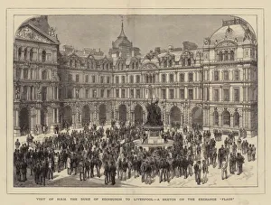 Visit of HRH the Duke of Edinburgh to Liverpool, a Sketch on the Exchange 'Flags' (engraving) Visit of HRH the Duke of Edinburgh to Liverpool, a Sketch on the Exchange 'Flags' (engraving)