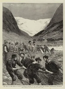 The Visit of the Prince of Wales to Norway, hauling in the Seine under the Buarbrae, Sandvenvand, Hardanger (engraving) The Visit of the Prince of Wales to Norway, hauling in the Seine under the Buarbrae, Sandvenvand, Hardanger (engraving)