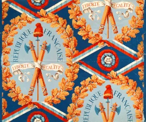 Wallpaper with French Revolutionary Symbols, 30th June 1793 (coloured engraving) Wallpaper with French Revolutionary Symbols, 30th June 1793 (coloured engraving)
