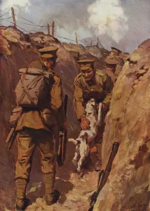 The wanderer sprang towards his master with delight (colour litho) The wanderer sprang towards his master with delight (colour litho)