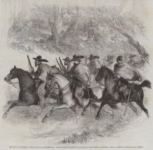 The War in America, Texan Rangers (Federalists) reconnoitring between Alexandria and Fairfax, Virginia (engraving) The War in America, Texan Rangers (Federalists) reconnoitring between Alexandria and Fairfax, Virginia (engraving)