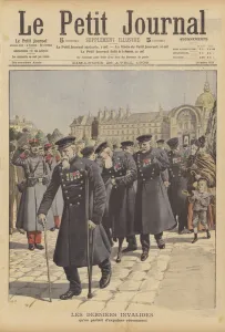 The last war veterans from the Hotel des Invalides, Paris (colour litho) The last war veterans from the Hotel des Invalides, Paris (colour litho)