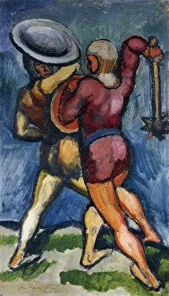 Two Warriors; Zwei Kampfende, 1910 (oil on canvas) Two Warriors; Zwei Kampfende, 1910 (oil on canvas)