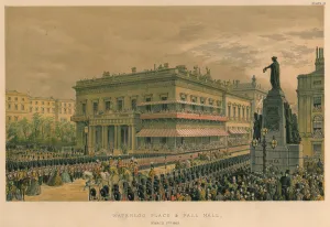 Waterloo Place and Pall Mall, March 7th 1863, 1863 (colour litho) Waterloo Place and Pall Mall, March 7th 1863, 1863 (colour litho)