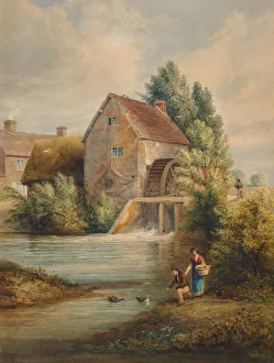 A Watermill in Warwickshire, 1810-65 (Watercolour) A Watermill in Warwickshire, 1810-65 (Watercolour)