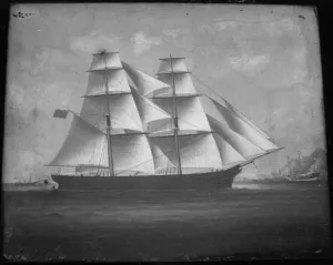 Waverley, built by McGregor Bros, entering Waipu, 1863 (oil on canvas) Waverley, built by McGregor Bros, entering Waipu, 1863 (oil on canvas)