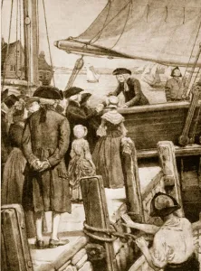 Wesley on board The Prince of Wales in 1787 bidding farewell to the Irish (litho) Wesley on board The Prince of Wales in 1787 bidding farewell to the Irish (litho)