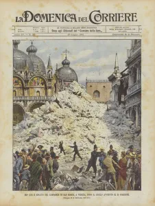 What's Left Of St Mark's Bell Tower In Venice After The Collapse On The 14th Stream (Colour Litho) What's Left Of St Mark's Bell Tower In Venice After The Collapse On The 14th Stream (Colour Litho)