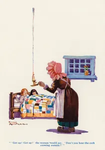 The Widow and her Little Maidens (colour litho) The Widow and her Little Maidens (colour litho)