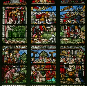 Window w8 depicting St Helen and the finding of the Cross with the Emperor Constantine Window w8 depicting St Helen and the finding of the Cross with the Emperor Constantine