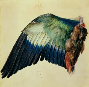 Wing of a Blue Roller, 1512 (w/c on vellum with gold) Wing of a Blue Roller, 1512 (w/c on vellum with gold)