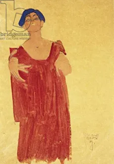 Woman with Blue Hair; Frau mit Blauem Haar, 1918 (gouache Woman with Blue Hair; Frau mit Blauem Haar, 1918 (gouache