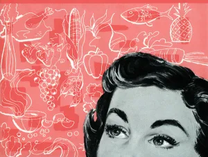 Woman Deciding What to Cook for Dinner, 1953 (screen print) Woman Deciding What to Cook for Dinner, 1953 (screen print)