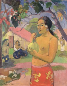 Woman Holding a Fruit; Where are You Going (Eu haere ia oe), 1893 (oil on canvas) Woman Holding a Fruit; Where are You Going (Eu haere ia oe), 1893 (oil on canvas)