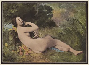 Woman with a musical instrument (colour litho) Woman with a musical instrument (colour litho)