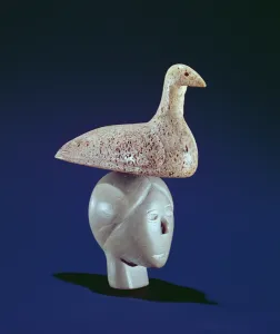 Woman thinking of a Loon bird, from Cape Dorset (soapstone) Woman thinking of a Loon bird, from Cape Dorset (soapstone)
