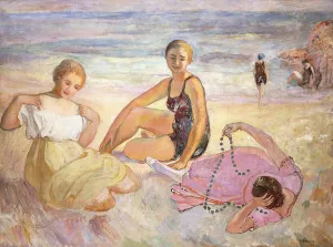 Three Women on the Beach; Trois Femmes a la Plage, (oil on canvas) Three Women on the Beach; Trois Femmes a la Plage, (oil on canvas)