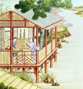 Women doing domestic work (colour litho) Women doing domestic work (colour litho)
