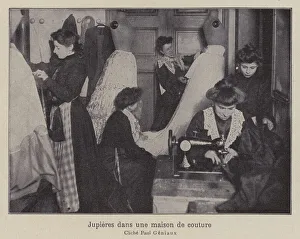Women workers making skirts in a fashion house (b/w photo) Women workers making skirts in a fashion house (b/w photo)