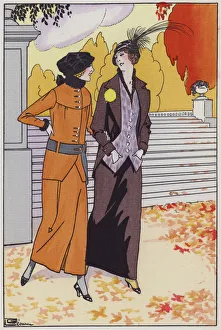 Women's fashion from the 1920s by designer Augusta Bernard (colour litho) Women's fashion from the 1920s by designer Augusta Bernard (colour litho)