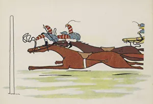 Wonderful England: Horse racing (colour litho) Wonderful England: Horse racing (colour litho)