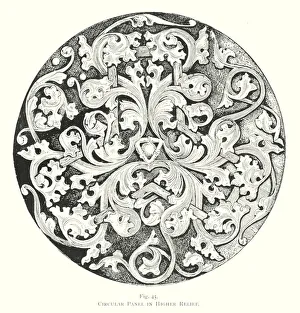 Wood carving: Circular panel in higher relief (engraving) Wood carving: Circular panel in higher relief (engraving)