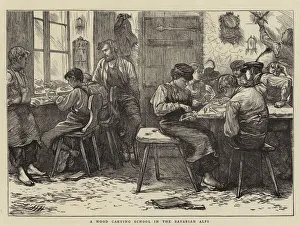 A Wood Carving School in the Bavarian Alps (engraving) A Wood Carving School in the Bavarian Alps (engraving)